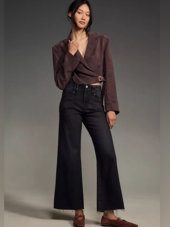 PAIGE Denim - Anthropologie x PAIGE Anessa High Rise Crop Wide Leg Jeans Size 29 NWT